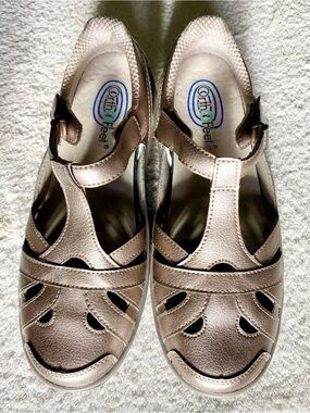 Orthofeet Comfort Sandals Silver Pewter Woman’s Size 7 NOWT